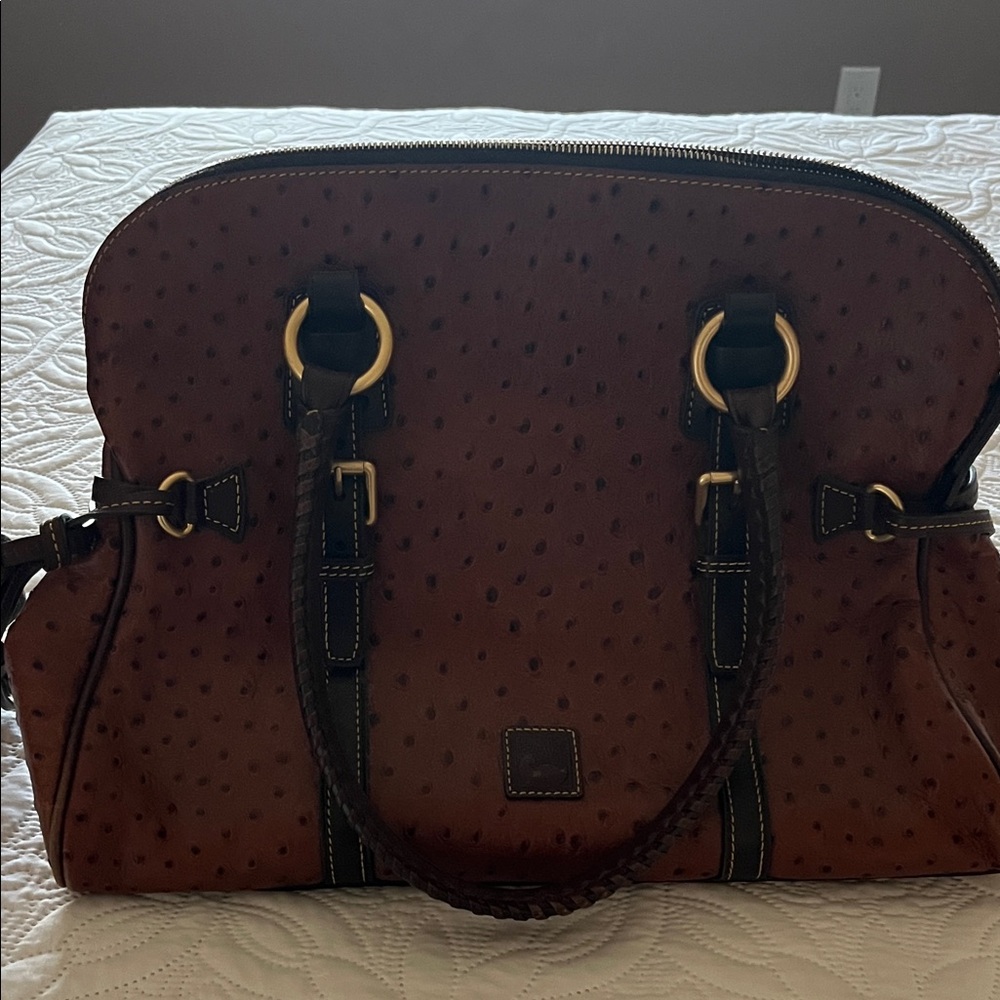 Dooney & Bourke Brown Satchel with Gold Accents